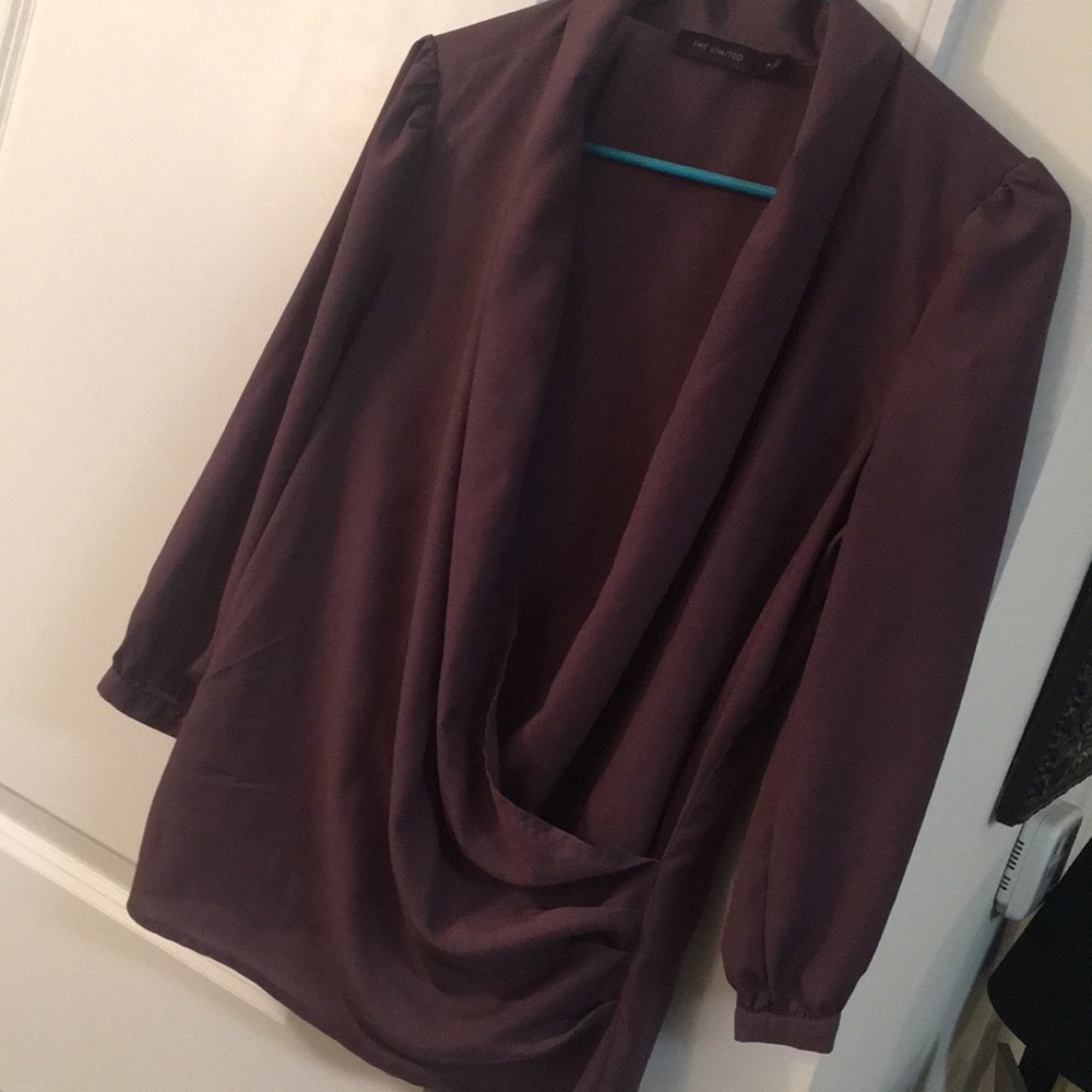 Purple silk top from The Limited